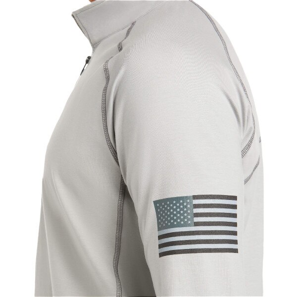 Ariat FR Combat Stretch Patriot 1/4 Zip Work Shirt in Silver Fox